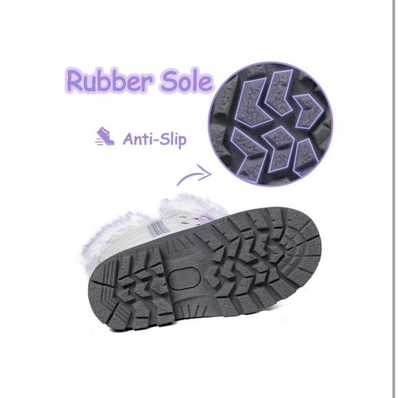 K KomForme Girls Snow Boots Warm Anti-Slip Waterproof Winter Boot - Picture 4 of 11